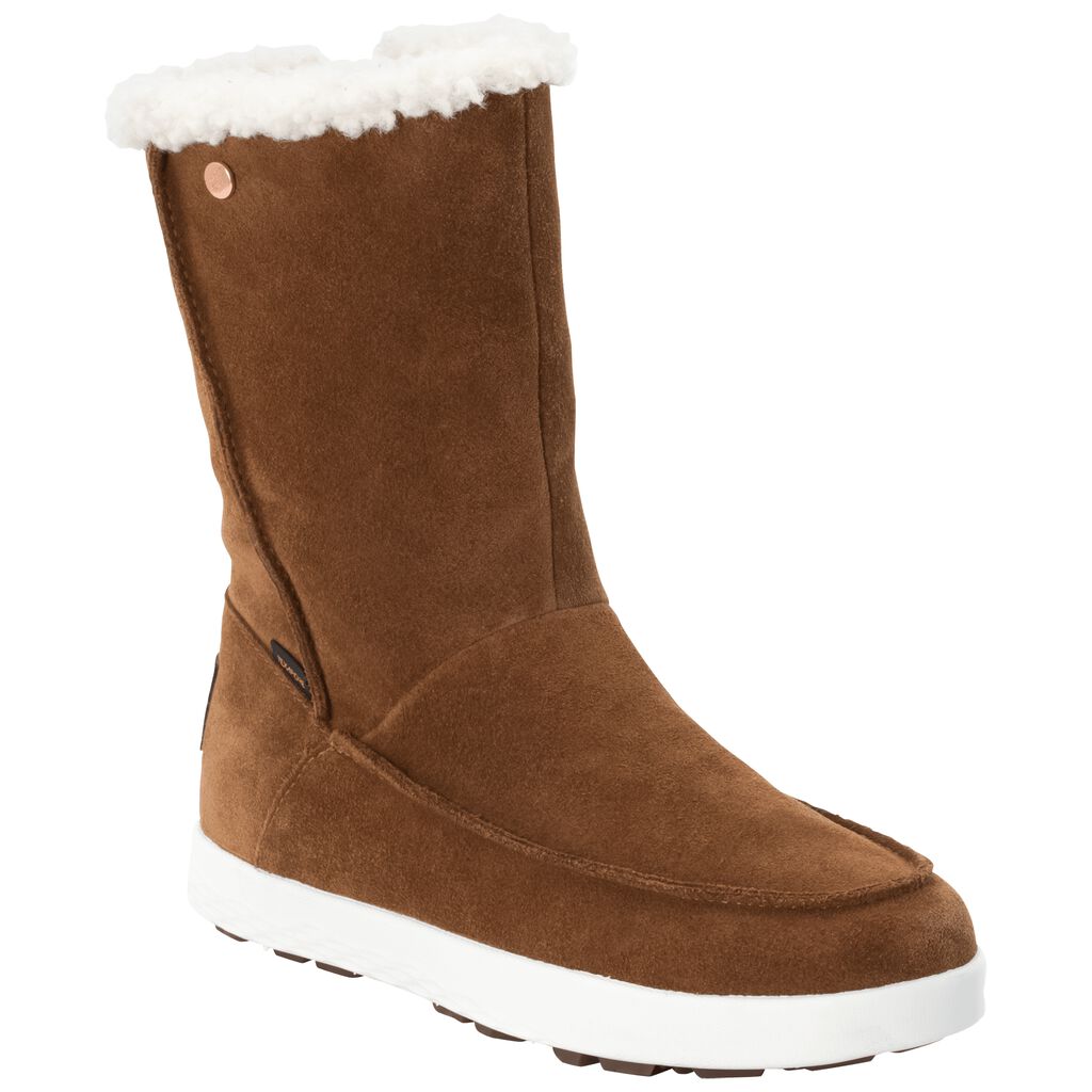 Jack Wolfskin AUCKLAND WT TEXAPORE Chaussures Femme Marron/Blanche - CBRYMTU-10